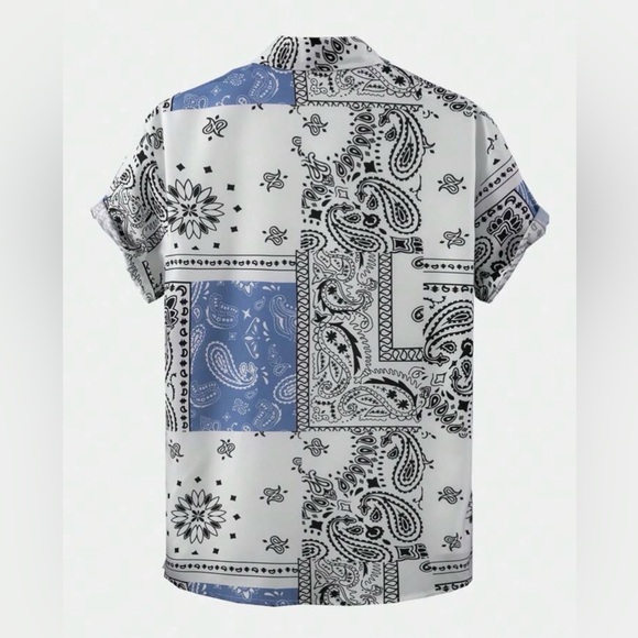 SHEIN Romwe Paisley Print Short Sleeve - Picture 2 of 6